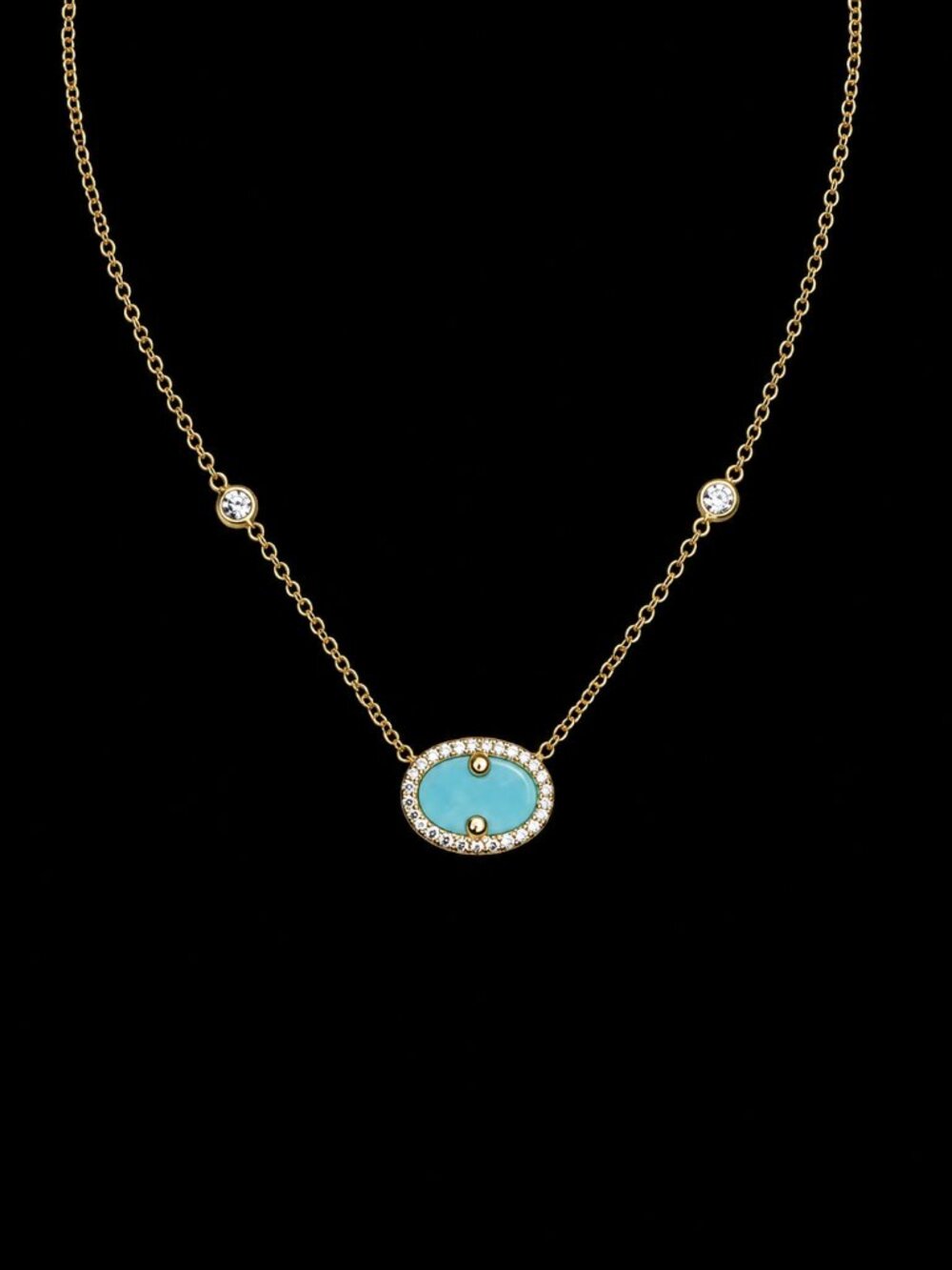 Retired Freida Rothman Turquoise Pendant 925 Sterling Silver Adjustable Necklace
